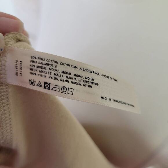 Anthropologie Women’s Lilka Beaded Mesh Overlay‎ Top Tan Size Extra Small - Picture 7 of 7